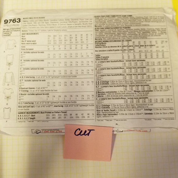 ✅9763 Simplicity Blouse Size: PP 12-14-16-18 Sewing - Picture 3 of 4